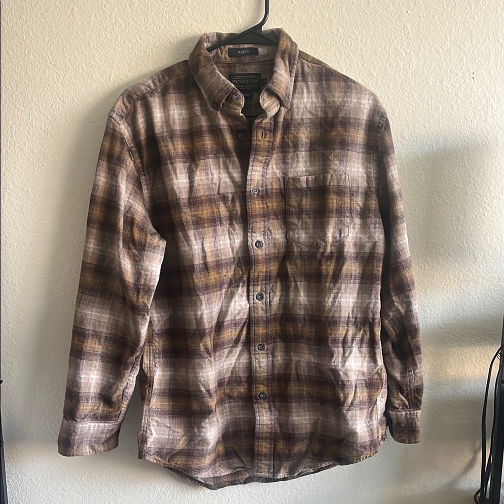 Pendleton Mason Plaid Flannel Button Up Top